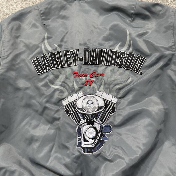 Genuine Harley Davidson Twin Cam 88 Nylon Bomber Jacket Quilt Lined Unisex Sz XS - Picture 11 of 16